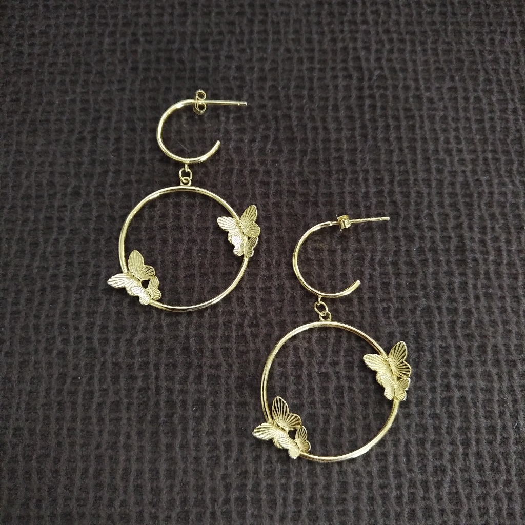Isabella M. Open Circle Butterflies Earrings
